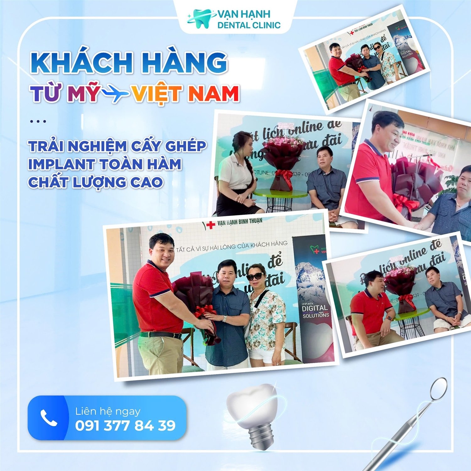 KHÁCH HÀNG TỪ MỸ ĐẾN VIỆT NAM: TRẢI NGHIỆM CẤY IMPLANT TOÀN HÀM CHẤT LƯỢNG CAO
