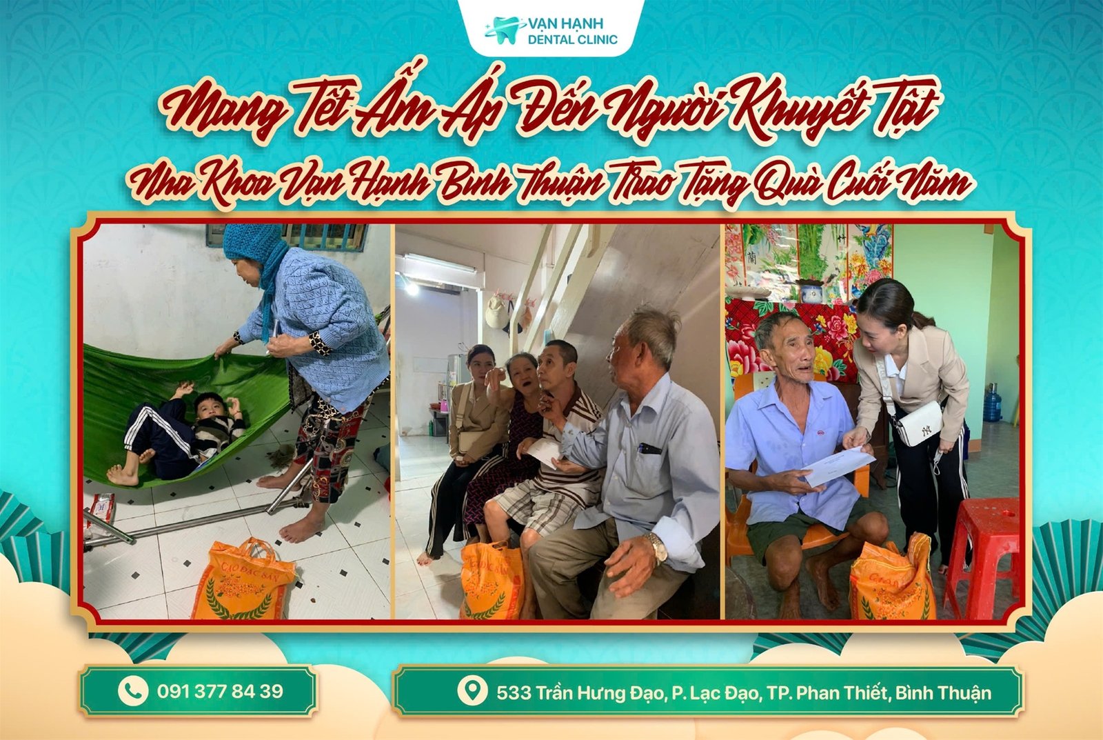 MANG TẾT ẤM ÁP ĐẾN NGƯỜI KHUYẾT TẬT - NHA KHOA VẠN HẠNH BÌNH THUẬN TRAO TẶNG QUÀ CUỐI NĂM
