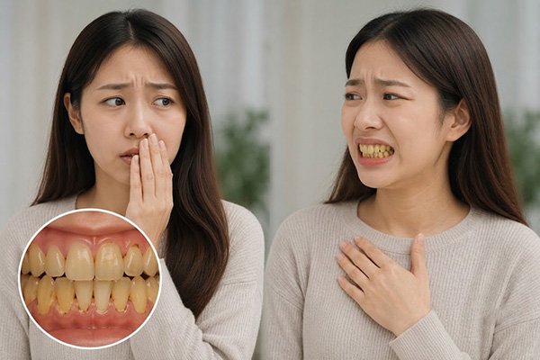 Răng ố vàng mảng bám lâu ngày